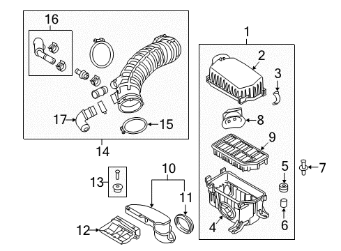2017 Kia Forte5 Filters Body-Air Cleaner Diagram for 28112A7960
