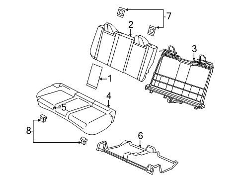 2011 Chrysler 200 Rear Seat Components Seat Cushion Foam Diagram for 68100268AA