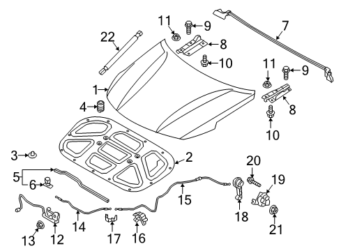 2018 Kia Optima Hood & Components Cable Assembly-Hood Latch Diagram for 81190D4000