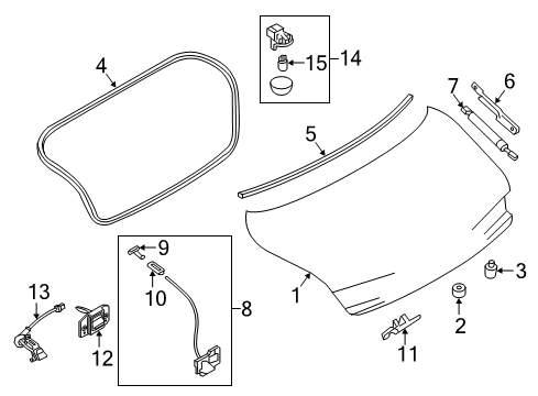 2019 Infiniti Q60 Trunk Switch Assy-3 Functions Diagram for 251B3-4GA0A