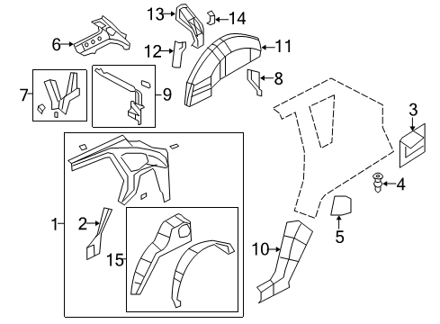 2007 Jeep Compass Inner Structure - Quarter Panel TROUGH-LIFTGATE Opening Diagram for 5074900AF