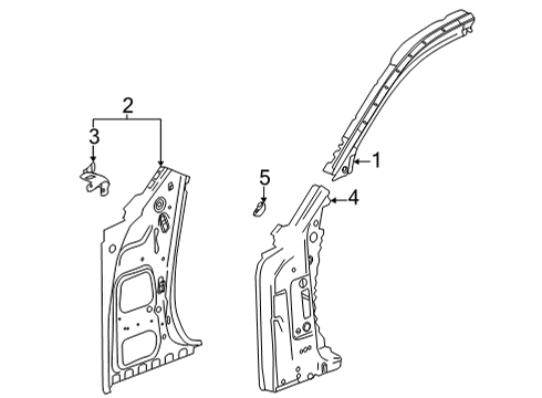 2020 Cadillac CT4 Hinge Pillar Hinge Pillar Reinforcement Diagram for 84777370