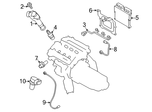 2014 Hyundai Genesis Coupe Ignition System Engine Control Module Unit Diagram for 39115-3CKN5