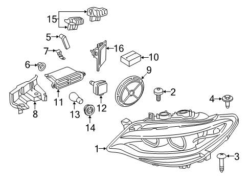 2017 BMW M2 Bulbs Driver Module, Headlights Diagram for 63117363090