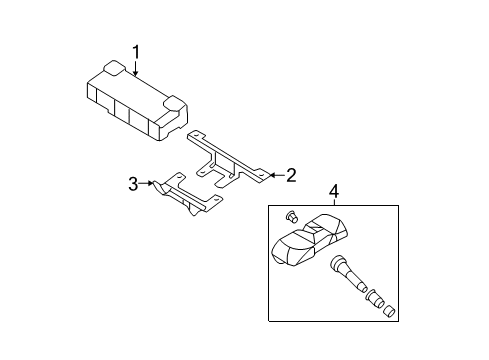 2008 Kia Sorento Tire Pressure Monitoring Bracket RH-TPMS Diagram for 958003E020