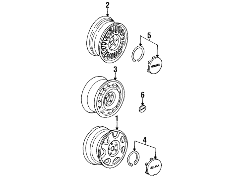 1991 Acura Legend Wheels & Trim Disk, Aluminum Wheel (15X6 1/2J J) (Blade Silver Metallic-Z) (Asahi) Diagram for 42700-SP1-C01