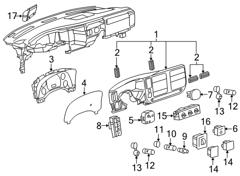 2011 Chevrolet Express 1500 Cluster & Switches Cluster Assembly Diagram for 20763168