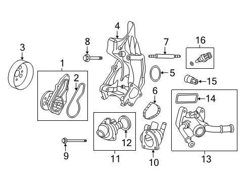 2015 Honda Crosstour Water Pump Bolt, Stud (10X100) Diagram for 92900-10100-0B