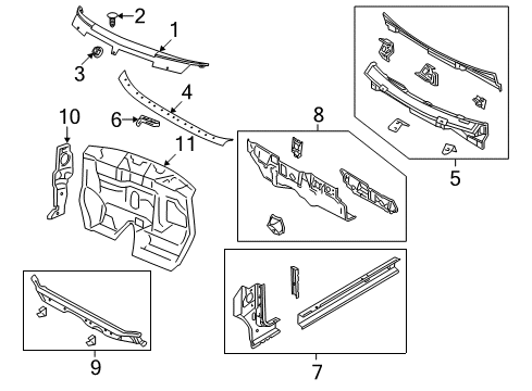 2015 Dodge Journey Cowl SILENCER-Dash Panel Diagram for 5178067AB