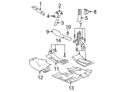 2009 Jeep Wrangler Interior Trim - Pillars, Rocker & Floor Molding-Windshield Diagram for 1AG97XDVAE