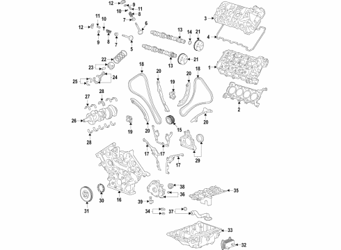 2019 Cadillac CT6 Cylinder Head & Valves, Camshaft & Timing, Variable Valve Timing, Oil Cooler, Oil Pan, Oil Pump, Balance Shafts, Crankshaft & Bearings, Pistons, Rings & Bearings, Engine Mounts Piston Diagram for 12691999