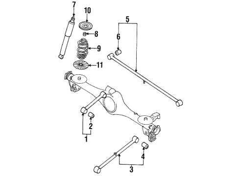 1999 Kia Sportage Rear Suspension Bush-Up, Arm Diagram for 0K72A28830B