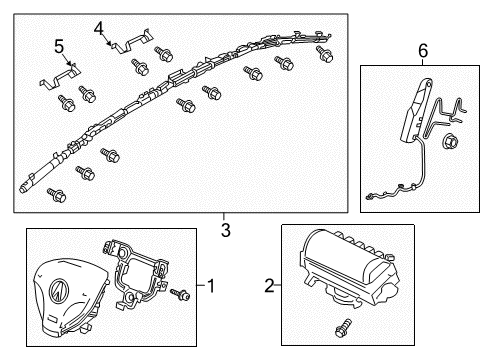 2021 Acura ILX Air Bag Components Module Assembly, Passenger Side Side Diagram for 78050-TX6-A02