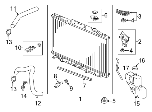 2019 Acura RLX Powertrain Control Bracket, Water Hose Diagram for 19518-R9S-A00