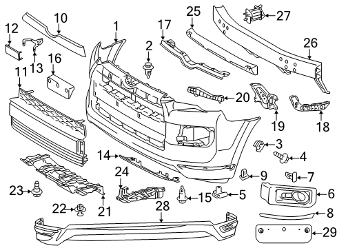 2019 Toyota 4Runner Front Bumper Lower Grille Diagram for 52701-35010