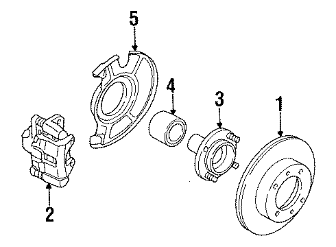 1989 Nissan Pulsar NX Front Brakes Hub Assembly-Road Wheel, Front Diagram for 40202-05Y01