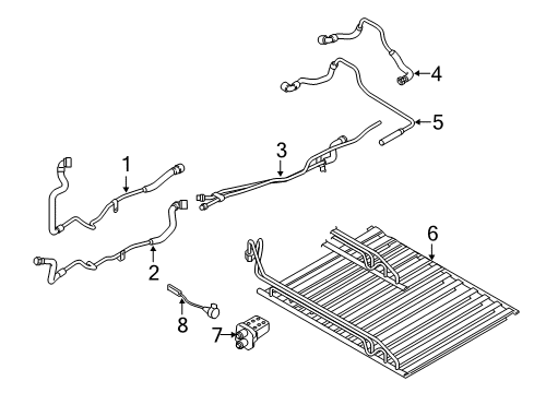 2016 BMW X5 Hoses, Lines & Pipes Radiator Connection Flange, Hv Battery Diagram for 61278616813