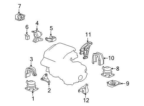 2013 Acura ZDX Engine & Trans Mounting Bracket, Front Engine Mounting Diagram for 50630-STX-A00