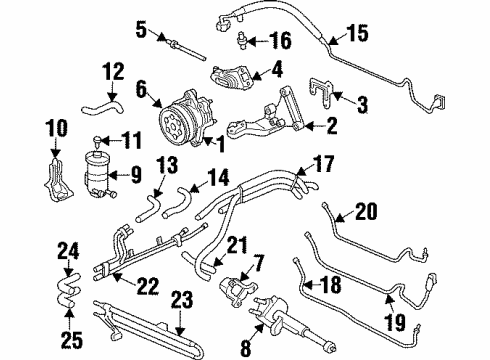 1997 Acura TL P/S Pump & Hoses, Steering Gear & Linkage Hose, Return Diagram for 53732-SZ5-A02