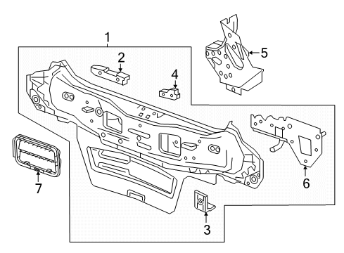 2021 Chevrolet Spark Rear Body End Extension Diagram for 42429103