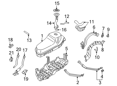 2002 Nissan Pathfinder Fuel Supply Fuel Gauge Sending Unit Diagram for 25060-2W610