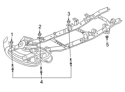 2022 Ram 3500 Frame & Components Body Hold Down Diagram for 68402173AE