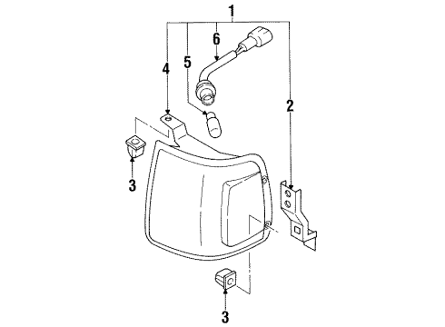 1992 Isuzu Rodeo Park & Signal Lamps, Side Marker Lamps Bracket, R. Side Combination Lamp Diagram for 8-94324-091-0