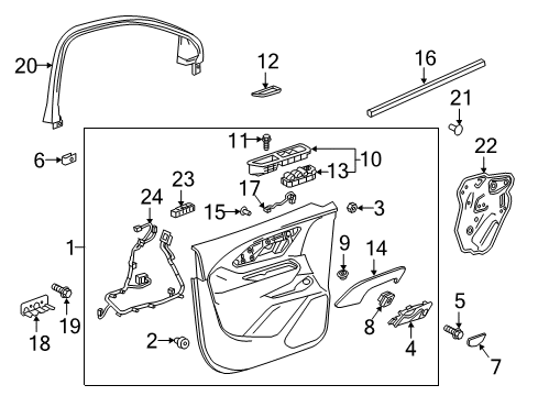 2018 GMC Terrain Interior Trim - Front Door Switch Bezel Cap Diagram for 23462485