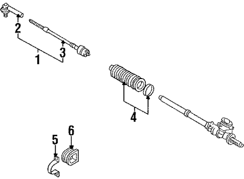 1987 Nissan Stanza P/S Pump & Hoses, Steering Gear & Linkage Rod Assy-Side Diagram for 48510-01E27