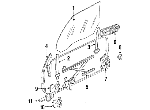 1993 Acura Integra Front Door Switch Assembly, Power Window Master (Silky Ivory) Diagram for 35750-SK8-A01ZF