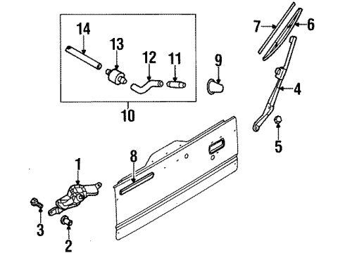 2000 Isuzu Rodeo Wiper & Washer Components Blade Assembly, Rear Wiper Diagram for 8-97178-853-0