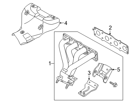 2010 Hyundai Tucson Exhaust Manifold Protector-Heat Upper Diagram for 28525-2G300