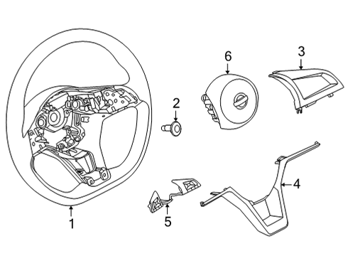 2021 Nissan Versa Steering Column & Wheel, Steering Gear & Linkage Switch Assy-Steering Diagram for 25550-5RL0B