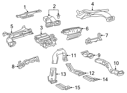 2020 Lexus UX200 Ducts Duct, Console Box, N Diagram for 58861-76010