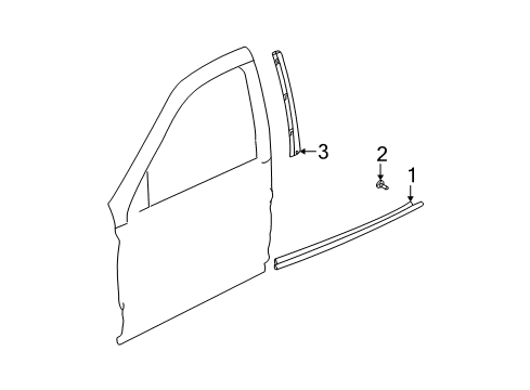 2001 Saturn L200 Exterior Trim - Front Door Sealing Strip Asm, Front Side Door Window Outer Diagram for 22679786