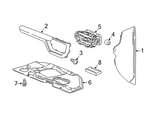 2017 GMC Acadia Cluster & Switches, Instrument Panel Insulator Diagram for 23202277