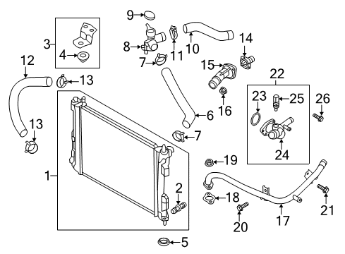 2019 Hyundai Accent Radiator & Components Hose-Radiator Lower Diagram for 25412H9100