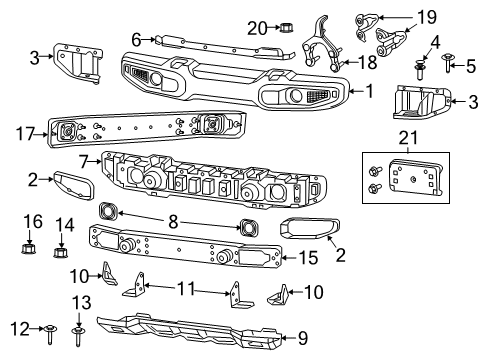 2020 Jeep Gladiator Front Bumper Front Diagram for 68356721AB