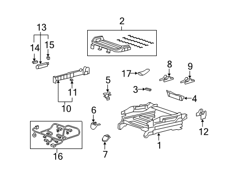 2009 Acura MDX Power Seats Cord, Passenger Side Power Seat (8Way) Diagram for 81206-STX-A00