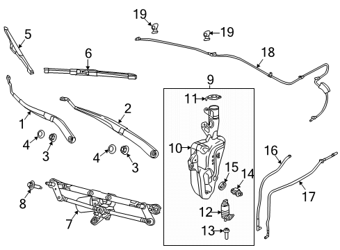 2020 Jeep Compass Wipers Bolt-HEXAGON Head Diagram for 6104372AA