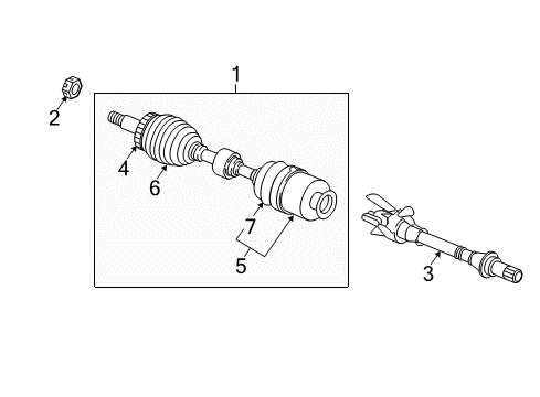 2014 Kia Sorento Drive Axles - Front Joint Kit-Front Axle Differential Diagram for 495822W600