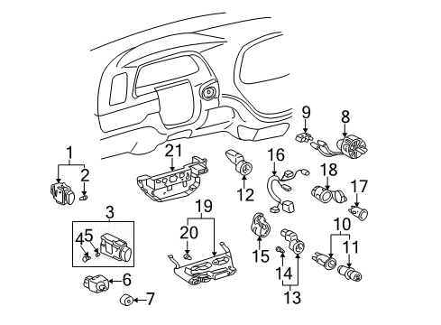 2004 Toyota Tundra Switches Multifunction Switch Diagram for 84310-0C070