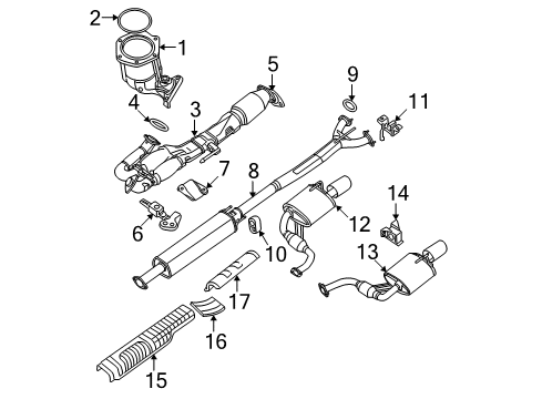 2012 Nissan Maxima Exhaust Components Exhaust, Main Muffler Assembly Diagram for 20100-ZY70A