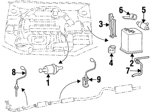 1997 Hyundai Elantra Emission Components Holder-Canister Close Valve Diagram for 31431-29000