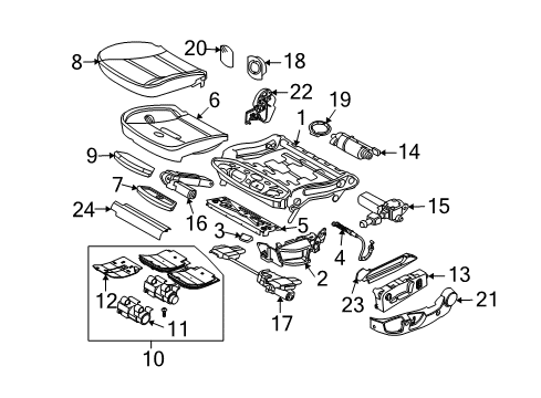 2006 BMW 530i Power Seats Switch Seat Adjusting Front Left Diagram for 61319287095