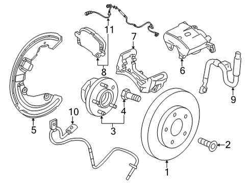 2021 Cadillac CT4 Anti-Lock Brakes Caliper Diagram for 13524681