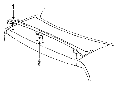 1991 Chevrolet Cavalier Rear Spoiler & Lamps Lamp Asm-High Level Stop *Black Diagram for 918609