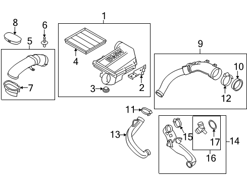 2008 BMW X6 Filters Intake Silencer Diagram for 13717571345