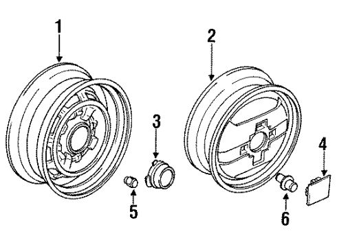 1985 Nissan Pulsar NX Wheels Disc Wheel Ornament Diagram for 40315-06M15