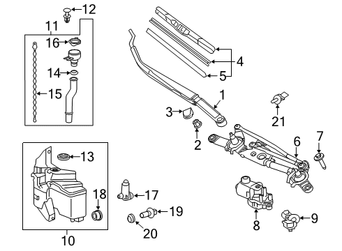 2022 Toyota Corolla Wiper & Washer Components Reservoir Assembly Diagram for 85315-12730